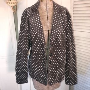 Isaac Mizrahi velvet floral blazer jacket gray XXL